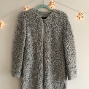 Grey Zara Fuzzy Coat